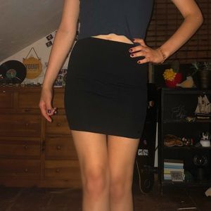 Black tight high waisted skirt